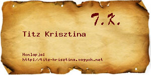 Titz Krisztina névjegykártya